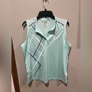 adidas Sleeveless Golf Polo Tank Top in Light Mint Golf Wear Size XL climacool